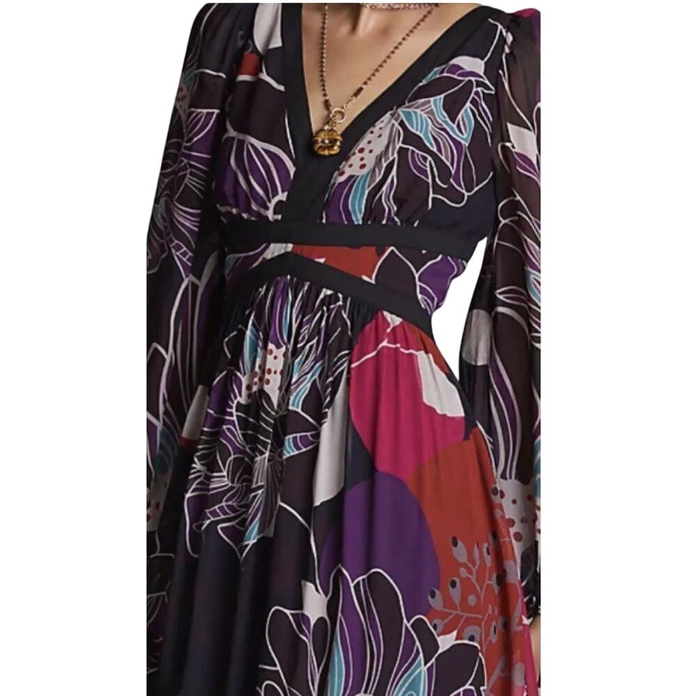 LetMeBe by Anthropologie Midi Dress Bold Print, Size Small new with tag - Picture 4 of 14